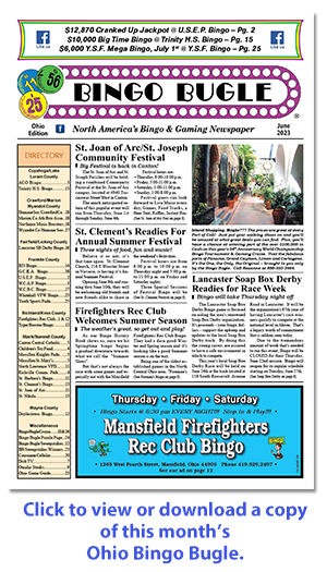 Click here to download a copy of Ohio Bingo Bugle for October 2019