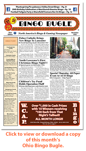 Click here to download a copy of Ohio Bingo Bugle for October 2019