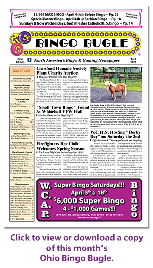 Click here to download a copy of Ohio Bingo Bugle for October 2019