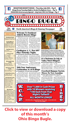 Click here to download a copy of Ohio Bingo Bugle for October 2019